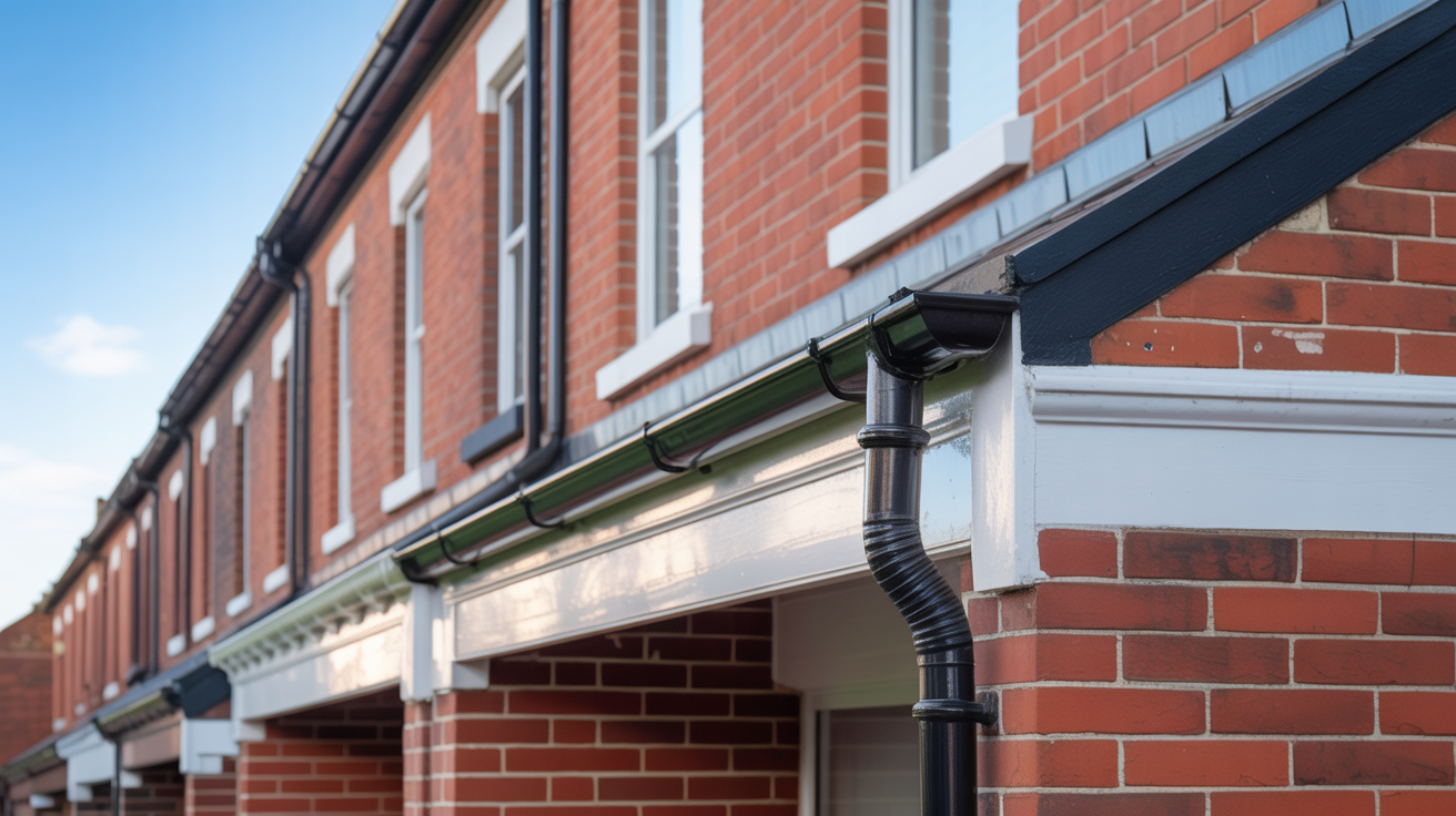 Traditional Victorian terraced house in Leeds with professional guttering